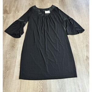 Lane Bryant Dress Women's 14/16 Polka Dot 3/4 Sleeve Midi